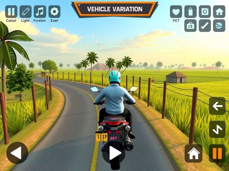 Countryside Delivery Pro gameplay screenshot showing rural Indian landscape